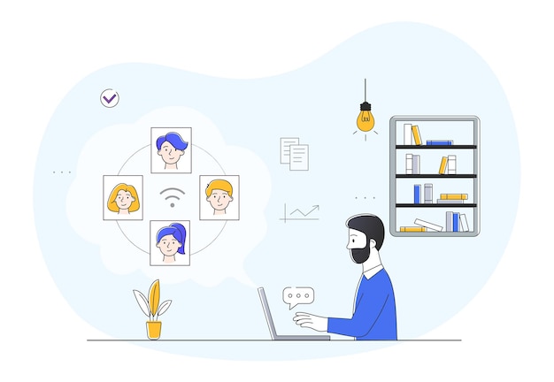 Concept De Réunion En Ligne Avec Des Collègues