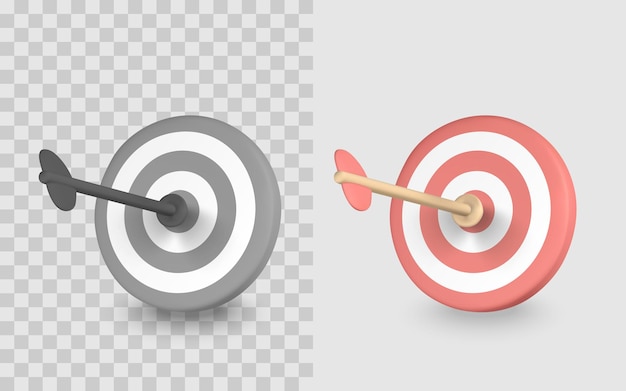 Concept de réussite cible avec Dart In Bullseye Stratégie de mise au point de la réalisation des objectifs commerciaux