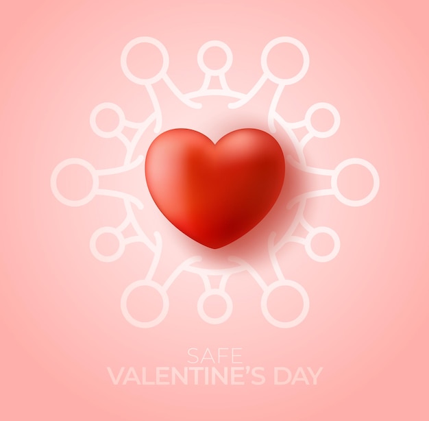 Concept de la Saint-Valentin en toute sécurité.