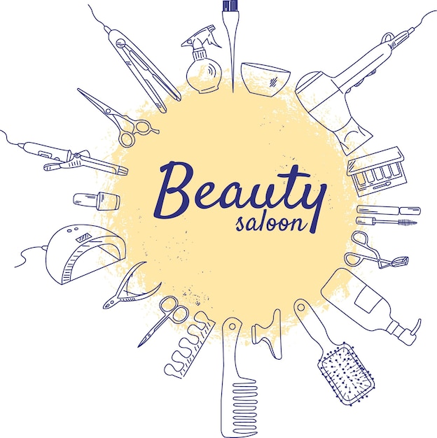 Vecteur concept de salon de beauté logo