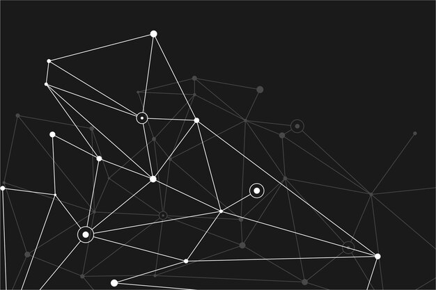 Concept scientifique de nœud et de ligne Illustration de recherche de réseau d'affaires Espace sur le modèle cybernétique