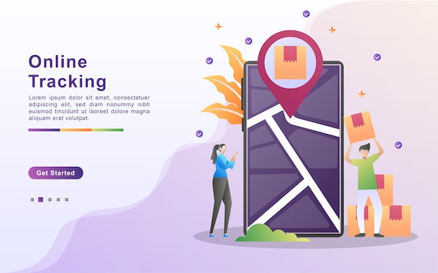 Concept De Service De Livraison En Ligne, Suivi Des Commandes En Ligne, Expédition Et Livraison, Livraison De Suivi De Fret En Ligne