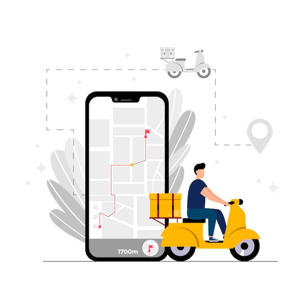 Le Concept De Service De Livraison En Ligne Suivi Des Commandes En Ligne Livraison à Domicile Et Au Bureau