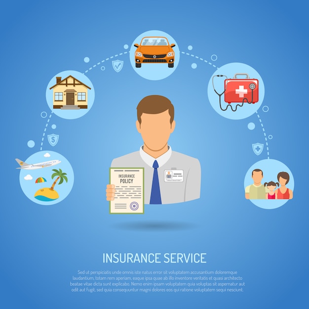 Vecteur concept de services d'assurance