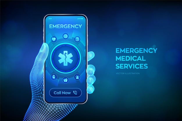 Concept De Services Médicaux D'urgence Sur écran Virtuel