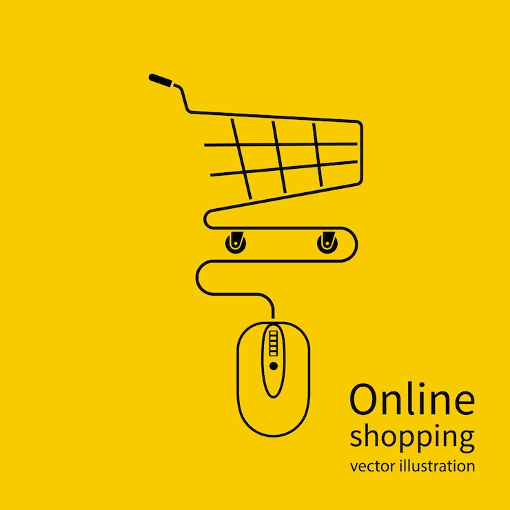 Vecteur concept de shopping en ligne