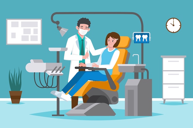 Concept de soins dentaires illustré