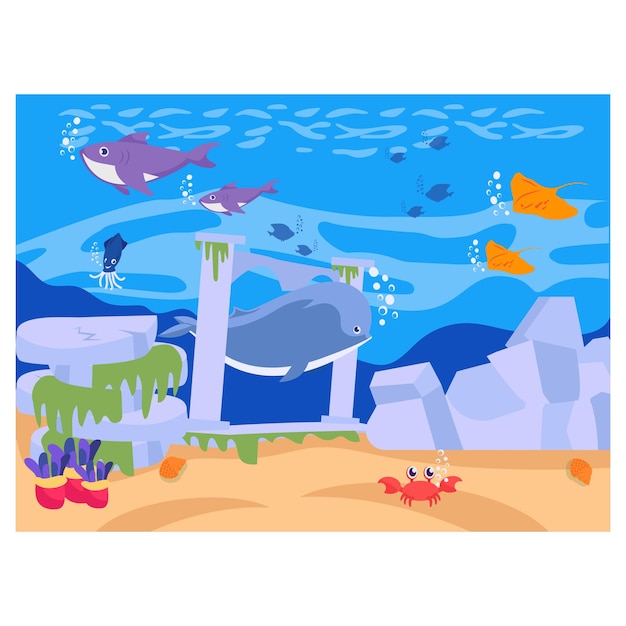 Concept Sous-marin De L'océan Des Récifs Coralliens, Aquarium, Grotte Sous-marine, Paysage Du Fond De L'océan Profond