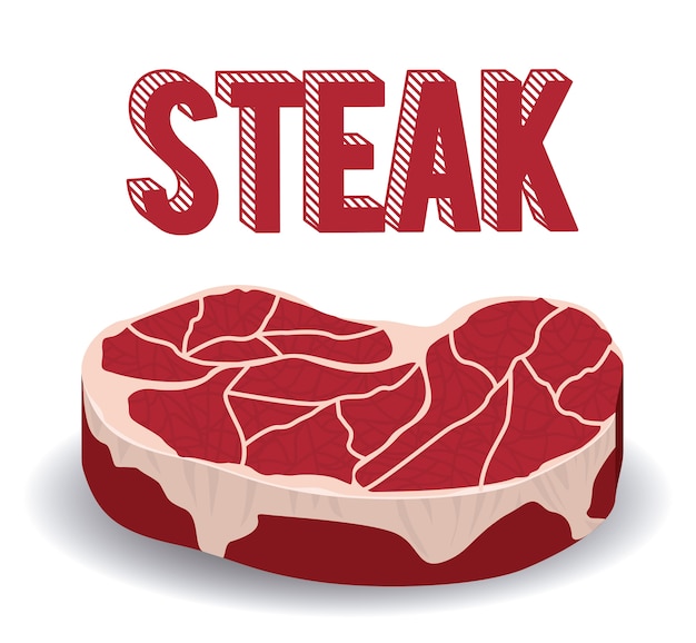 Vecteur concept de steak house avec design de viande