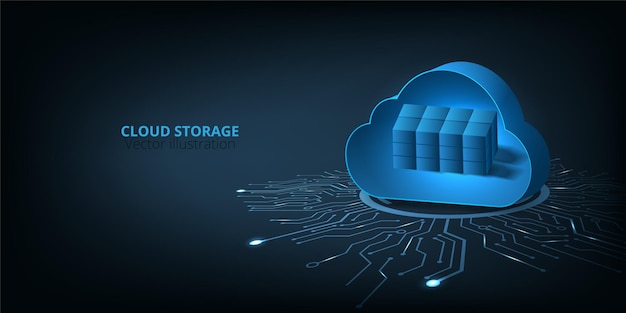 Concept de stockage en nuage Visualisation Stockage en nuage avec échange de protection des données