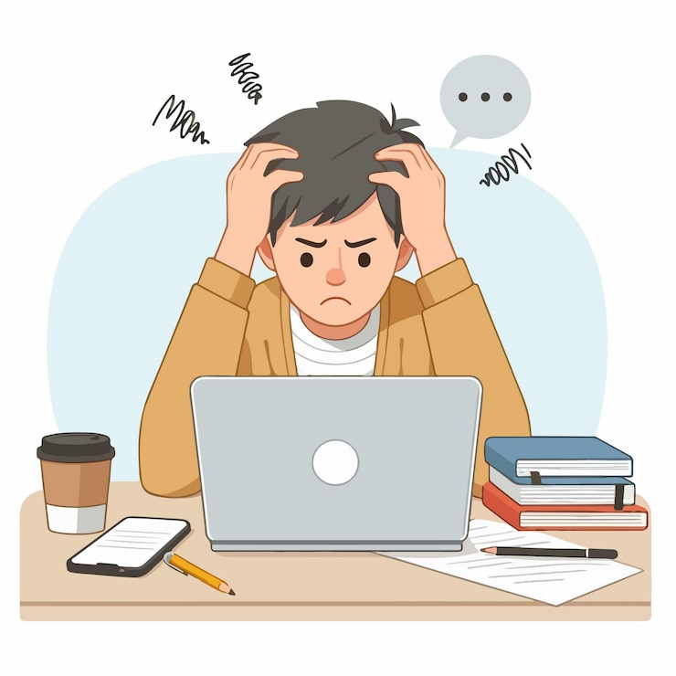 Vecteur le concept de stress de l'homme d'affaires