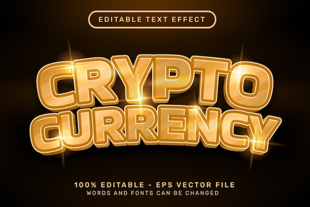 Concept De Style 3d De Monnaie Crypto à Effet De Texte Modifiable