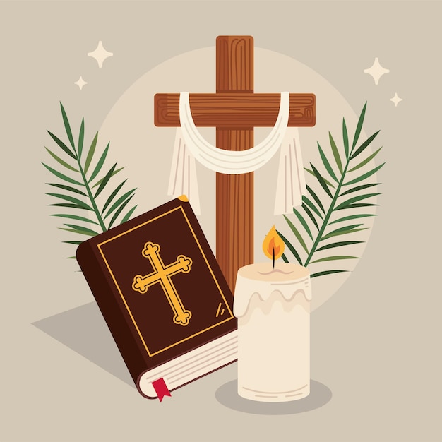 Le concept de style plat de la Semaine Sainte