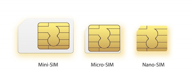 Vecteur concept de symbole d'icône de carte sim. nouvelle technologie de communication cellulaire mobile à puce. définir des cartes sim pour les appareils mobiles avec puce.