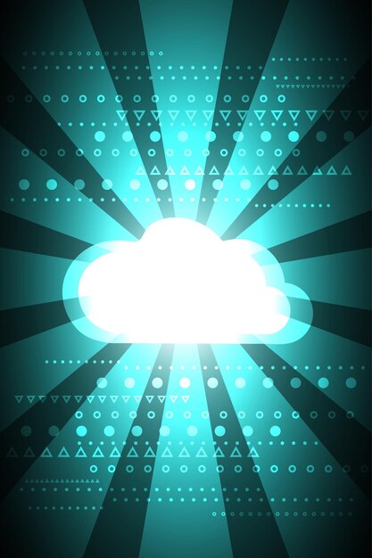 Vecteur concept de technologie informatique en nuage abstrait illustration vectorielle