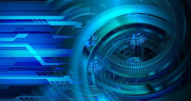 Concept Technologique Futur Du Cybercircuit Bleu