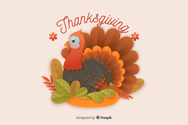 Concept De Thanksgiving Avec Fond Design Plat