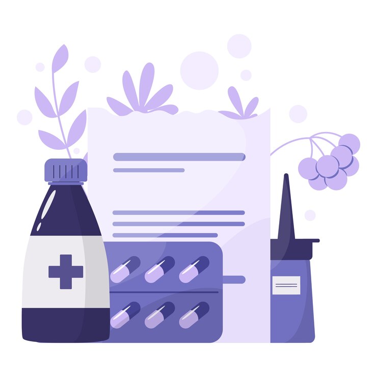 Vecteur concept de traitement de médicaments et de santé. collection de médicaments de pharmacie en bouteille et boîte. pilule de médecine et formulaire de prescription. concept de pharmacie et de pharmacien.