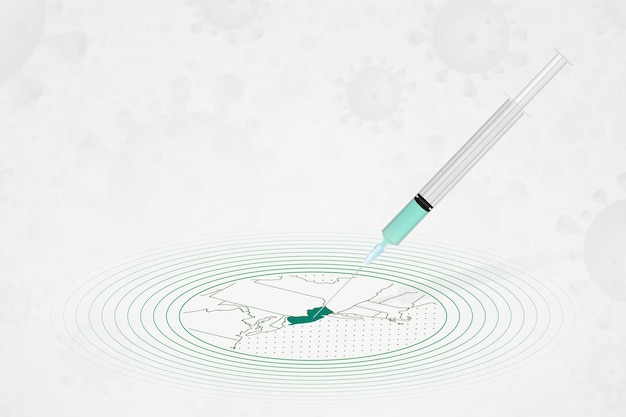 Concept De Vaccination Du New Jersey Injection De Vaccin Sur La Carte Du New Jersey