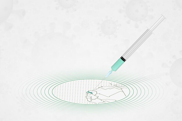 Concept De Vaccination En Gambie Injection De Vaccin Sur La Carte De La Gambie Vaccin Et Vaccination Contre Le Coronavirus Covid19