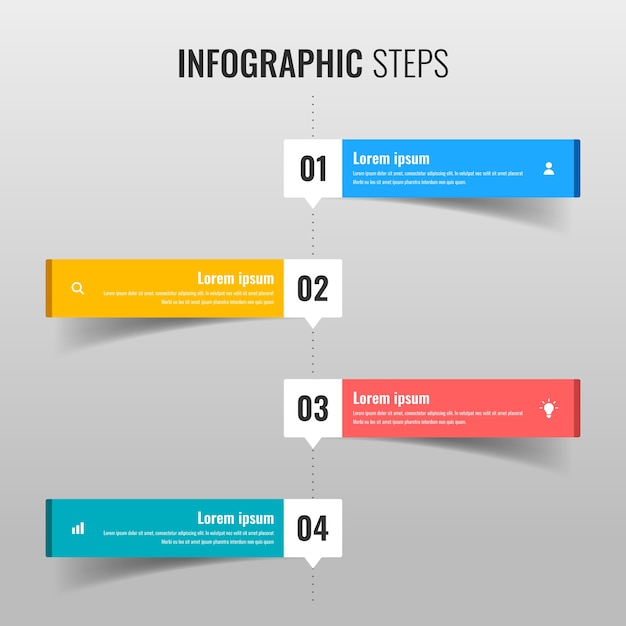 Vecteur concept de vecteur étapes infographiques