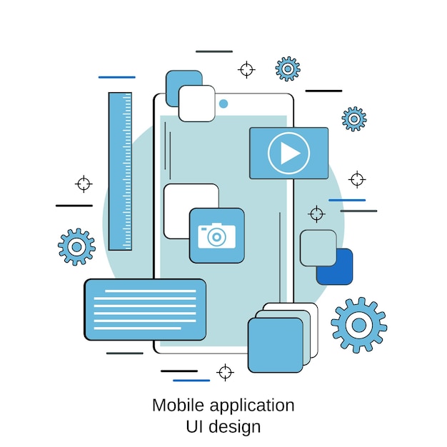 Concept De Vecteur De Style Design Plat De Conception D'interface Utilisateur D'application Mobile