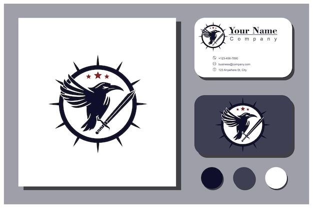 Concept Vectoriel De Logo Oiseau Et épée