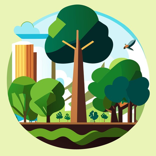 Concept Vectoriel De Plantation D'arbres Respectueux De L'environnement Illustrations Numériques