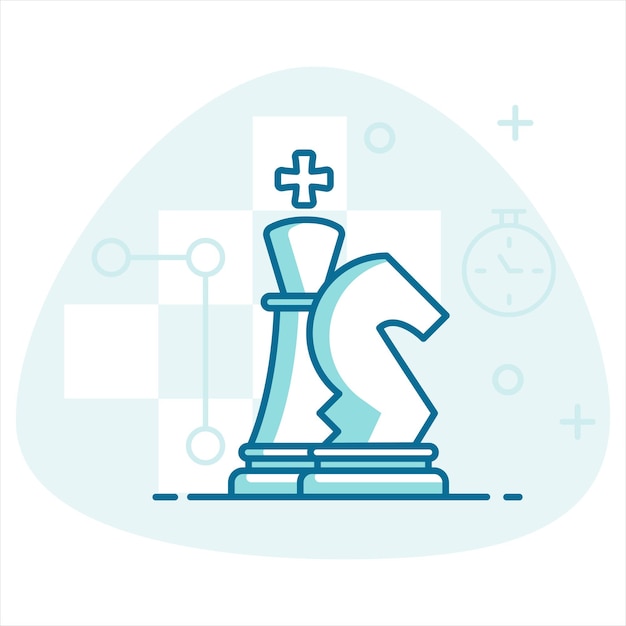 Concept Vectoriel De Stratégie D'échecs Modèle Pour Cours D'échecs Ou Tournoi D'échecs