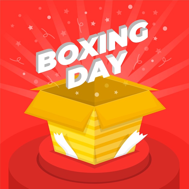 Concept De Vente Boxing Day Au Design Plat