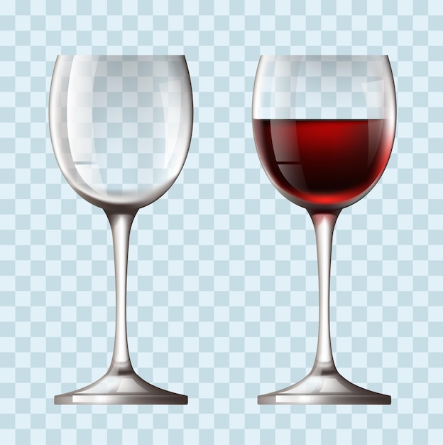 Concept De Verre à Vin Réaliste Vide Et Complet