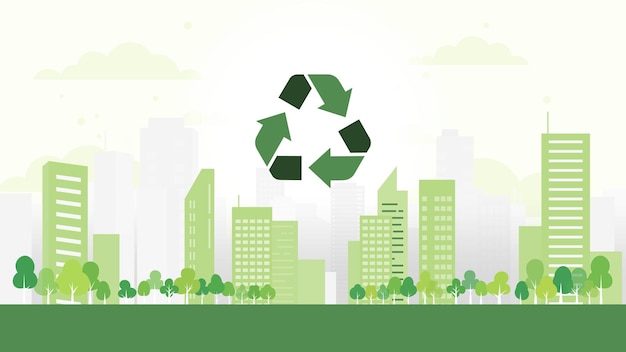 Concept de ville verte et de recyclageConcept de développement durable pour l'environnement et l'écologie