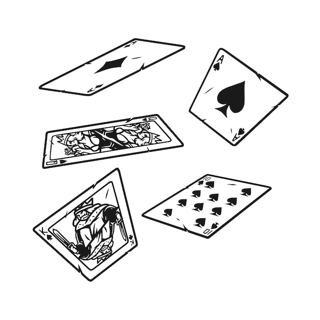 Concept Vintage De Chute Des Cartes De Poker