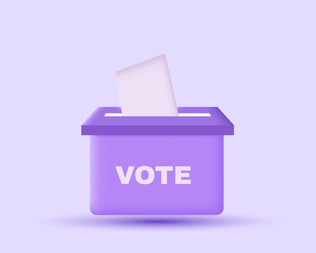concept de vote réaliste style 3D isolé sur