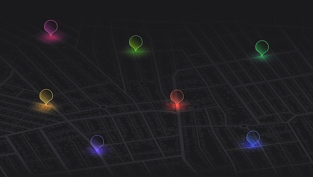 Concept de votre emplacement sur la carte navigation à poi schéma simple de pistes de localisation isométriques de la ville