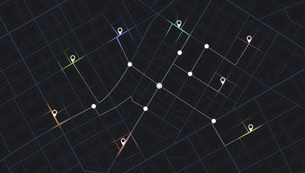 Concept de votre emplacement sur la carte navigation à poi schéma simple de la ville emplacement des pistes tableau de bord