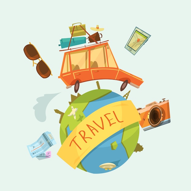 Concept de voyage autour du monde