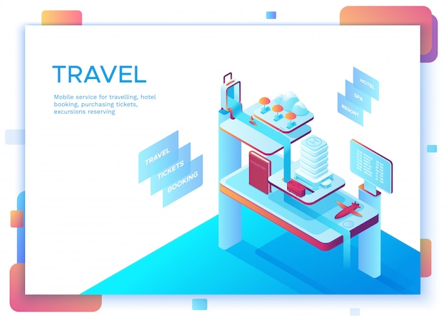 Concept De Voyage Mobile, Modèle De Page De Destination