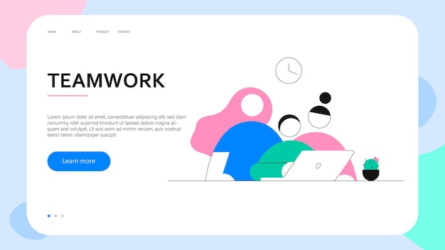 Concept Web De Travail D'équipe élément D'interface Utilisateur Web Pour La Page D'accueil D'un Site D'entreprise