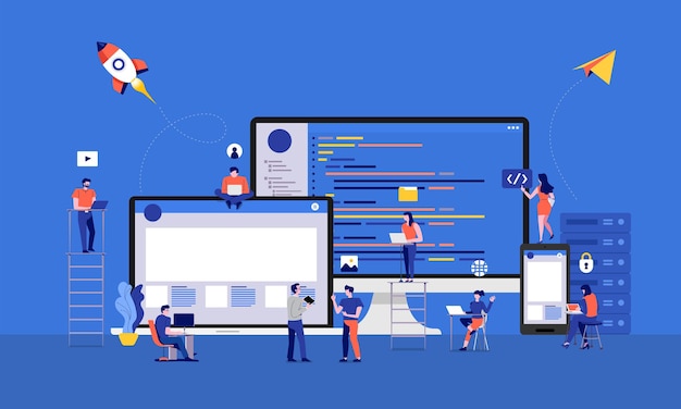 Concepteur D'illustrations Ou Code De Développement De Programmeur Et Site Web