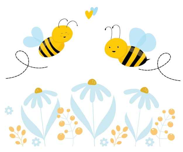 Conception D'abeilles De Dessin Animé
