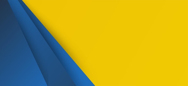 La conception abstraite de la bannière présente un jeu dynamique de tons jaunes vibrants et bleus apaisants