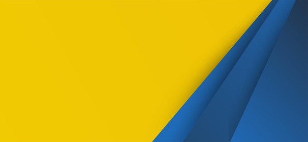 La conception abstraite de la bannière présente un jeu dynamique de tons jaunes vibrants et bleus apaisants