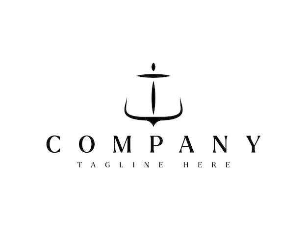 conception abstraite du logo de l'ancre marine