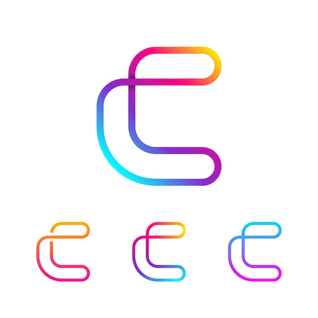 Conception Abstraite Du Logo De La Lettre C Avec Concept Linéaire Et De Boucles Pour La Technologie Et L'entreprise Numérique