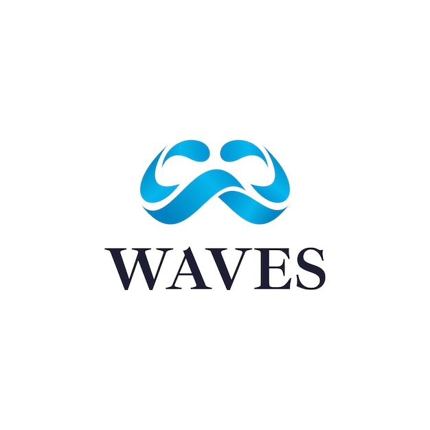 Conception Abstraite Du Logo Des Vagues De L'océan, Lettre W Et Numéro 3