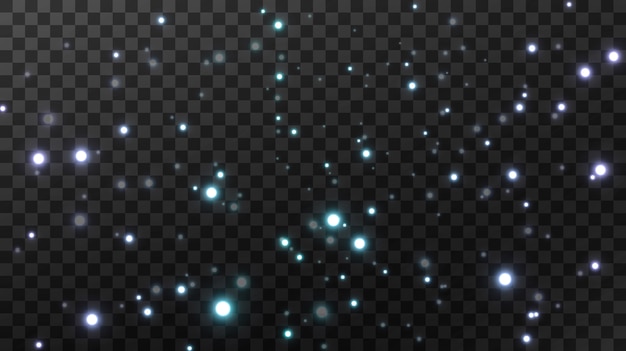 Conception abstraite festive. Le scintillement de petites lumières isolées dans le ciel nocturne ou dans l'espace.