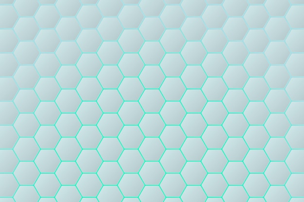 Conception abstraite de fond géométrique blanc Toile de fond hexagonale avec rétroéclairage dégradé