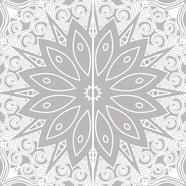 Conception Abstraite De Fond De Vecteur De Motif De Mandala De Couleur Blanche Transparente