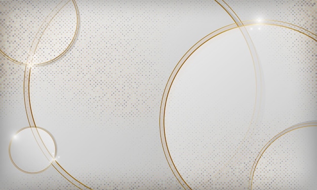 Vecteur conception abstraite de forme de cercle de luxe sur le fond blanc avec des lignes d'or et l'élément léger d'étincelles